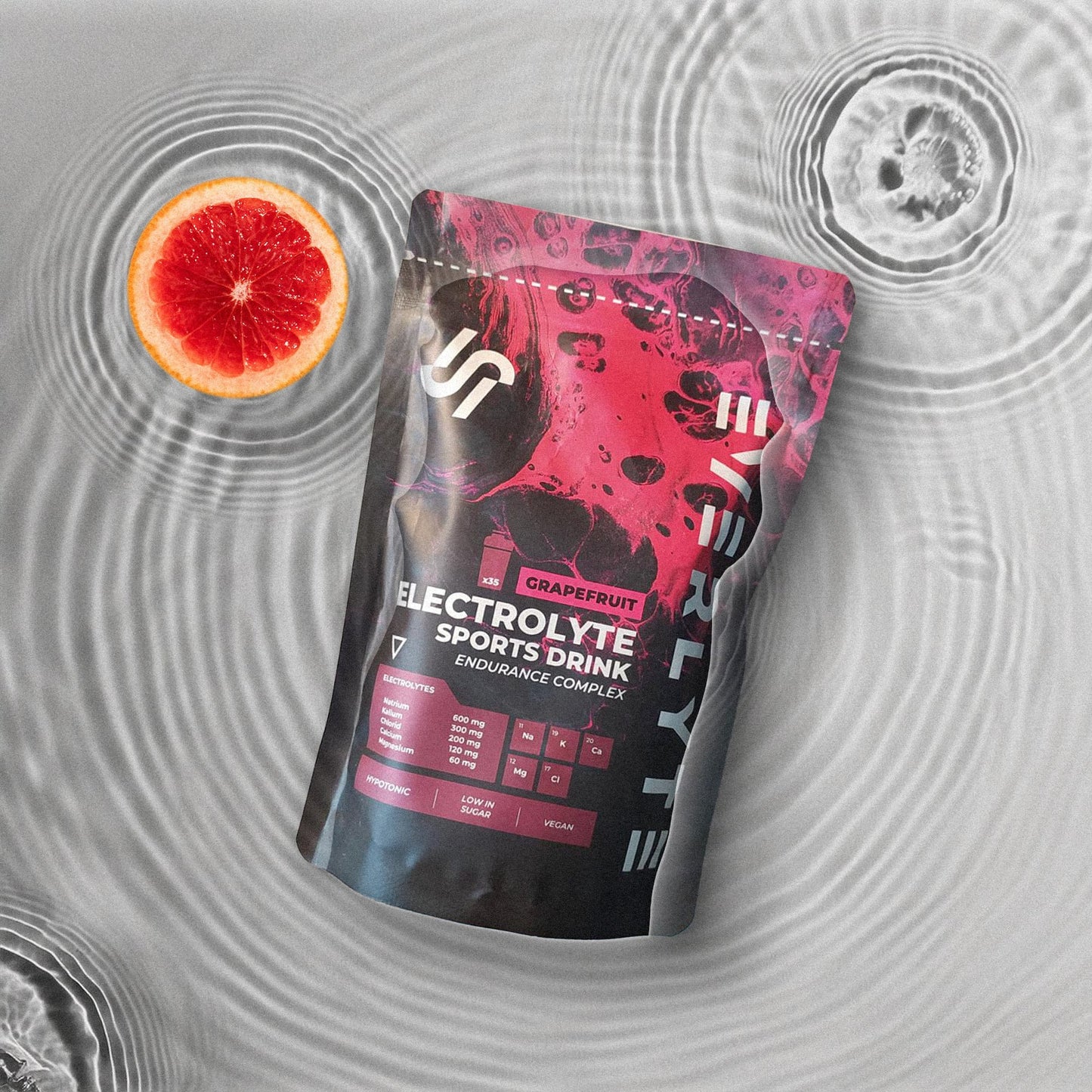 Elektrolyte Beutel im Wasser